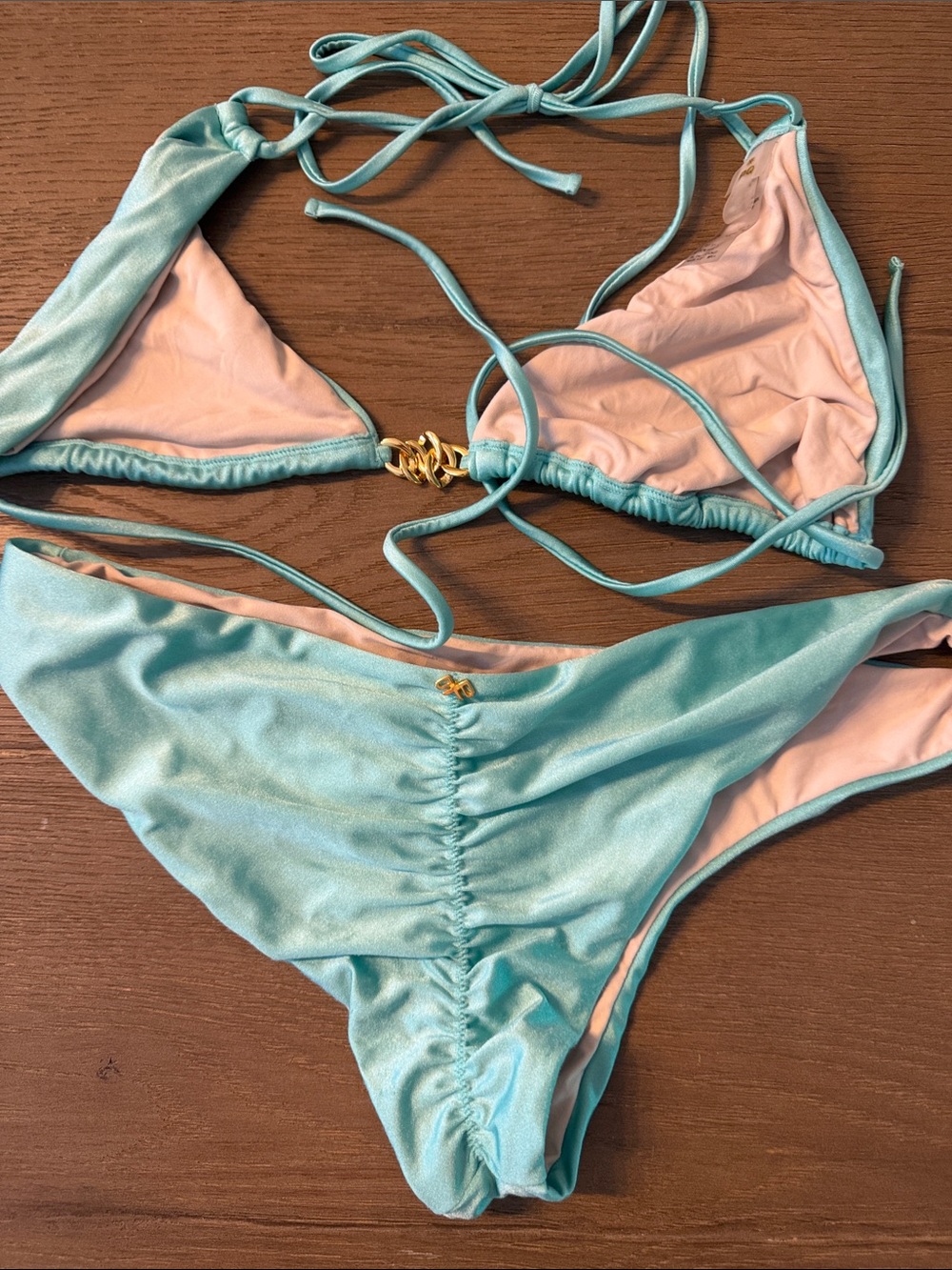 PQ Swim Aqua Blue and Light Pink Bikini Set - Picture 2 of 2